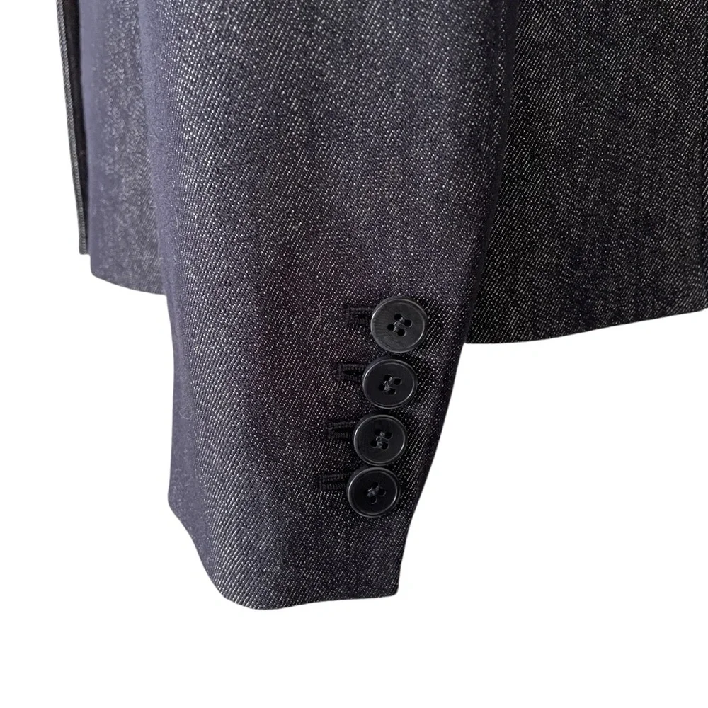 Theory Double Breasted Stretch Denim Navy Blazer NWT - Picture 7 of 16